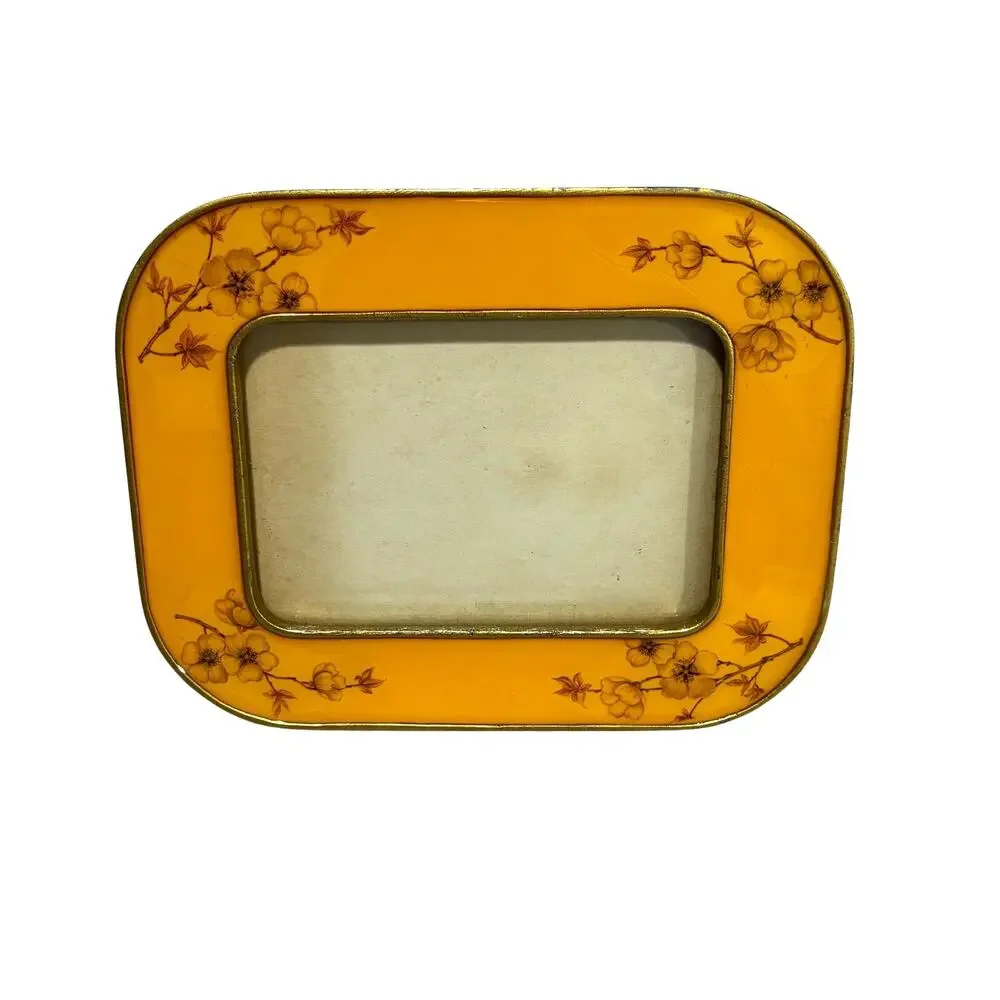 Buckler’s style brass & enamel photo picture standing frame 3